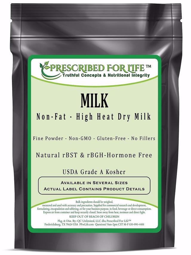 Prescribed For Life Leite, não-gordura alta calor-natural rBST & rBGH-livre, não-OGM leite em pó seco (HH)-USDA grau A kosher 1 kg (2.2 lb) on Productcaster.