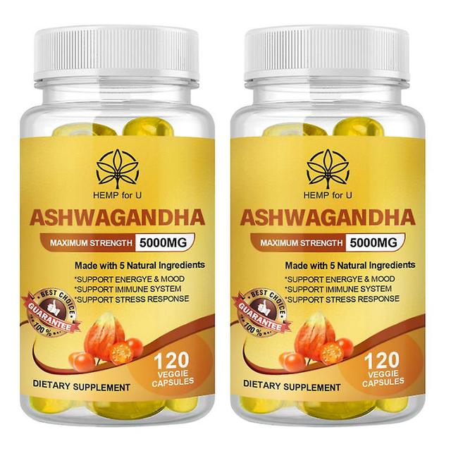 Tib 500mg Ashwagandha Extract Capsule Help Sleep Relieves Insomnia Relieves Stress &fatigue Emotion And Adrenaline Support 2bottle x120pcs on Productcaster.