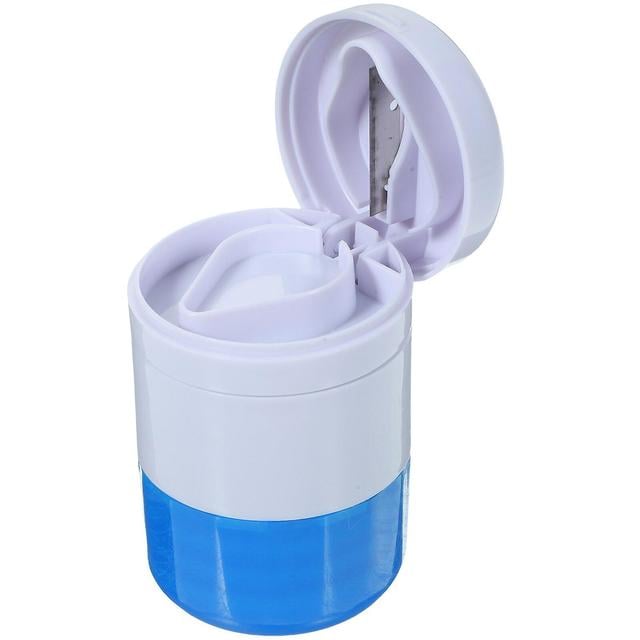 Multifunction Portable Pill Pulverizer Grind Medicine Cut Tablets Divider Storage Box Crusher Crushed Pills Crushing Kit (blue) 6.30X4.20X4.20CM on Productcaster.