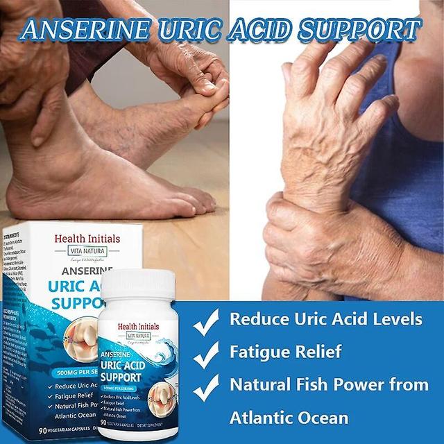 Venalisa Health Initials Anserine Fish Extract for Uric Acid Lower Gout Supplement Fast Relief from Gout Pain 90 Veggie Capsules 5 bottles on Productcaster.