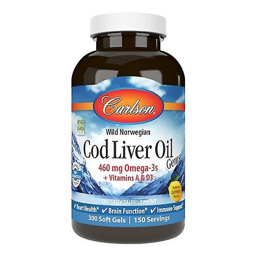 Carlson Cod Liver Oil Lemon, 300 Softgels (Pack of 1) on Productcaster.