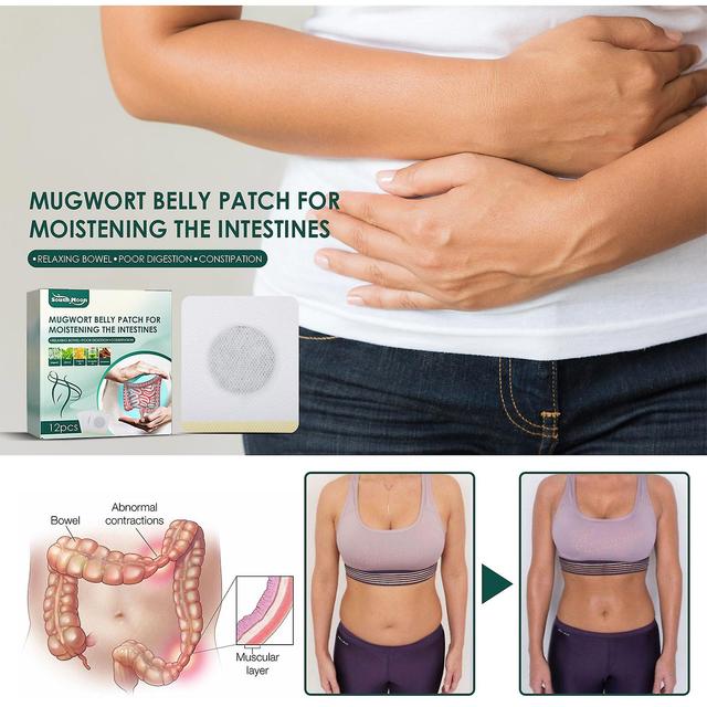 12pcs Relieve Laxative Detoxification Moisten Intestine Patch Treat Constipate Promote Intestinal Peristalsis Herb Patch on Productcaster.