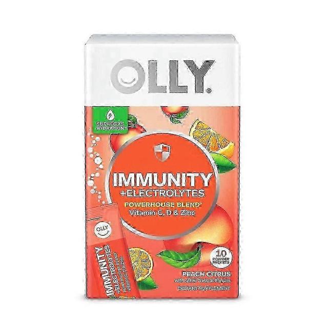 Olly immunity & electrolytes powder packets, citrus peach, 10 ea on Productcaster.