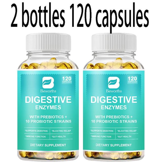 Visgaler Digestive Enzymes Capsule Beneficial Bacteria Immune System Support & Healthy Digestive,gas & Bloating Relief For Women & Men 2Bottles 120... on Productcaster.