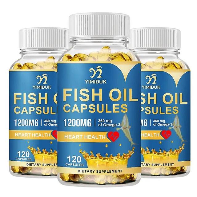 Visgaler Fischöl 1200 mg Weichkapseln Omega-3-Ergänzung mit Epa und DHA zur Unterstützung von Gehirn, Herz, Gelenken, Haut und Immunsystem 3 Flasch... on Productcaster.