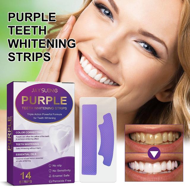 Jaysuing Purple Brightening Teeth Patch Removes Yellowing and Stain Deep Cleaning Care Oral Health Care Teeth Patch 14pcs on Productcaster.