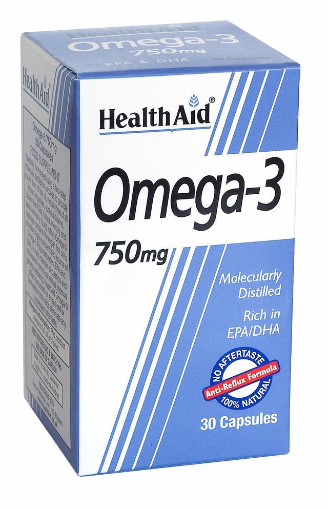 Health Aid Omega 3 750mg (EPA 425mg, DHA 325mg), 30 Capsules on Productcaster.