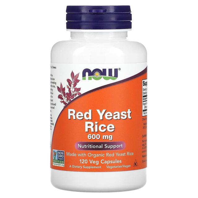 NOW Foods, Rode Gist Rijst, 600 mg, 120 Veg Capsules on Productcaster.