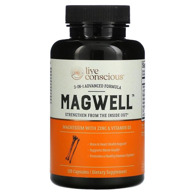 Live Conscious, MagWell, 3-in-1 Advanced Formula, 120 Capsules on Productcaster.