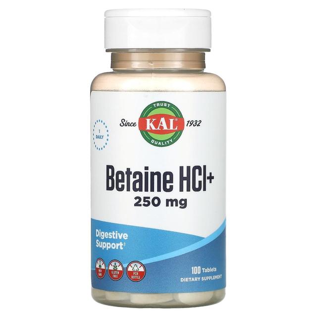 KAL, Betaine HCl+, 250 mg, 100 Tablets on Productcaster.