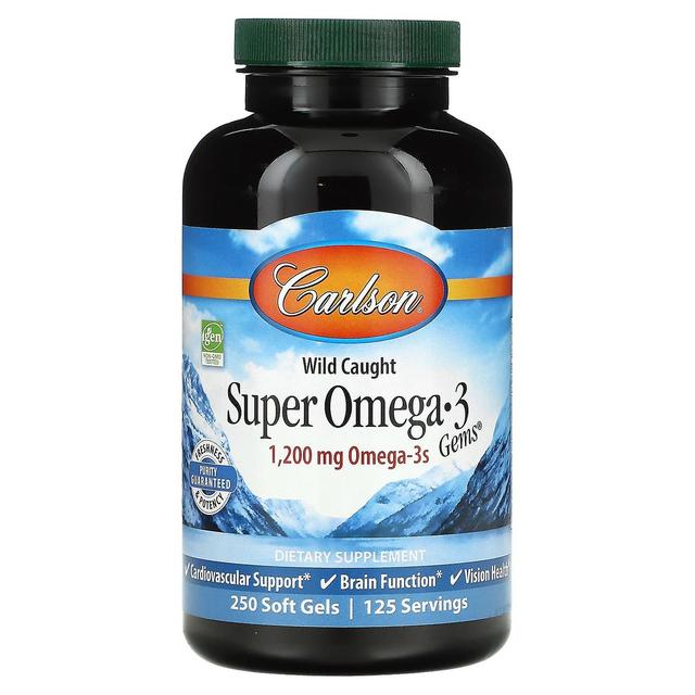 Carlson, Wild Caught Super Omega-3 Gems, 600 mg, 250 Soft Gels on Productcaster.