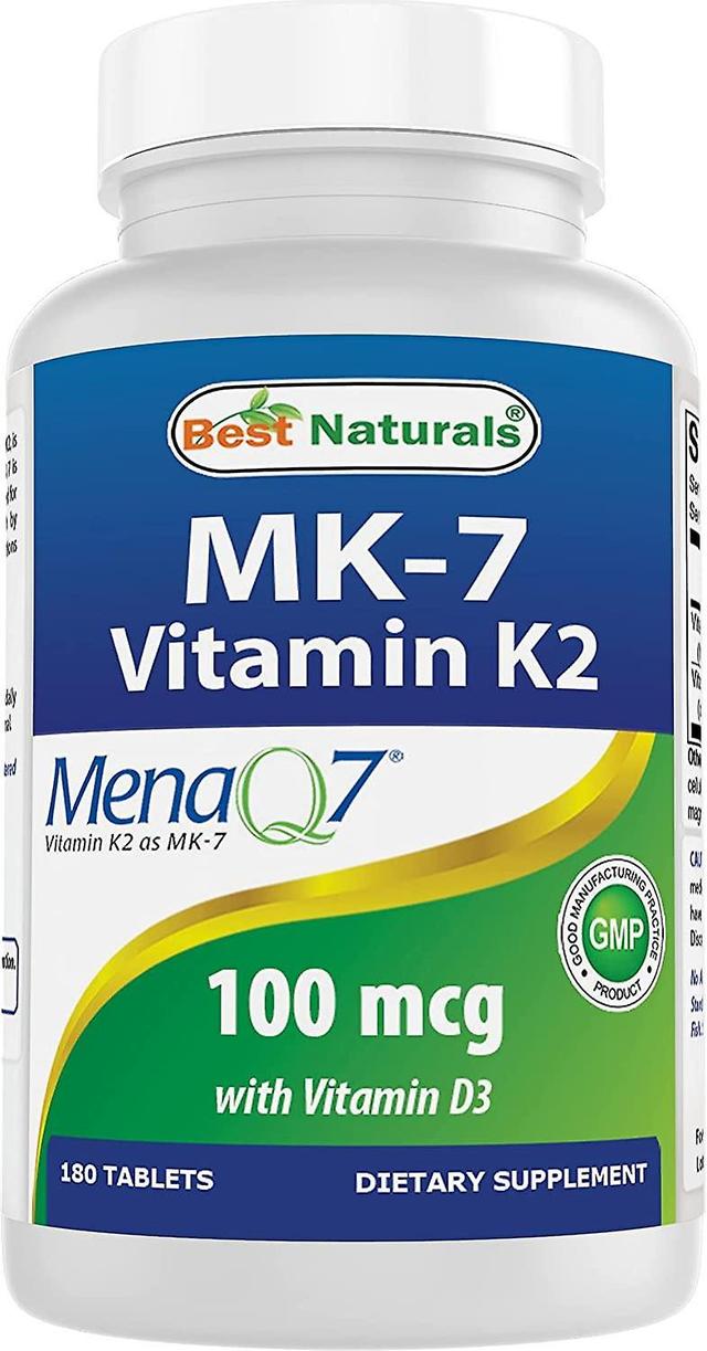 Best naturals vitamin k2 (mk7) with d3 (5000 iu vitamin d3 & 100 mcg vitamin k2 mk7), 180 tablets on Productcaster.