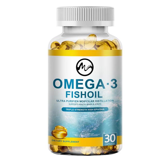 Visgaler Omega 3 Fish Oil Capsules Support Brain Nervous System Good Cardiovascular & Anti-inflammation & Skin Health Antioxidant 30pcs on Productcaster.