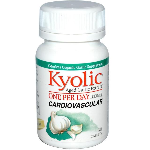 Kyolic, Extrato de alho envelhecido, Um por dia, Cardiovascular, 1.000 mg, 30 cápsulas on Productcaster.