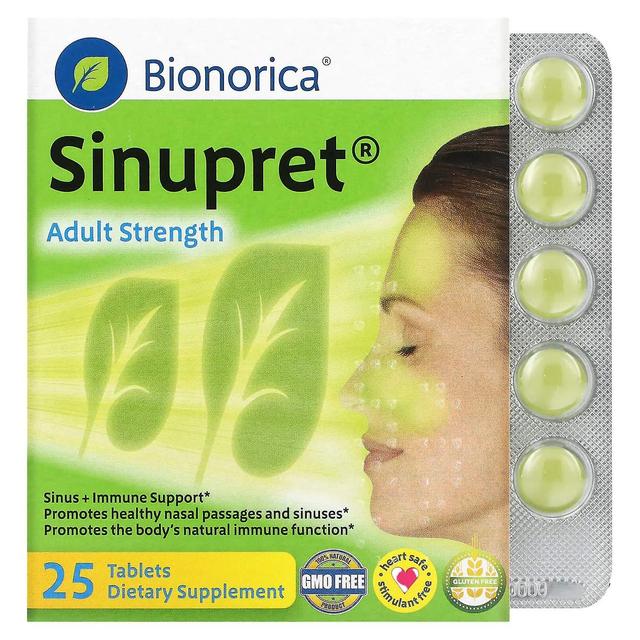 Bionorica, Sinupret, Sinusitis + Apoyo inmunológico, Fuerza para adultos, 25 tabletas on Productcaster.