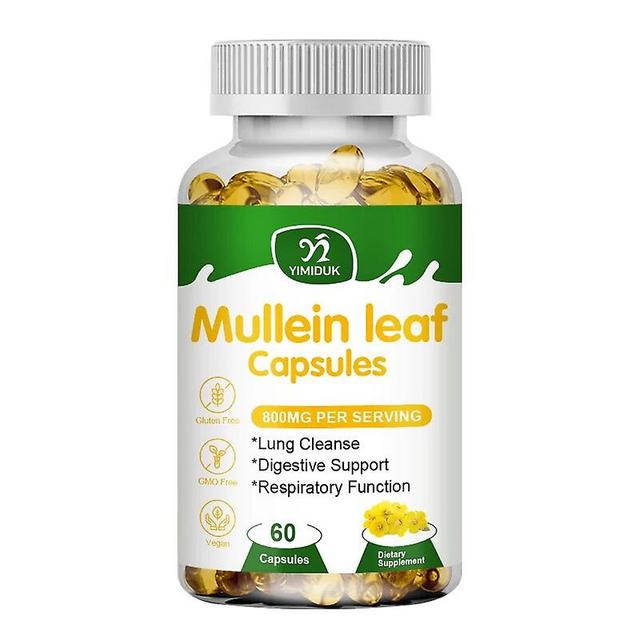 Visgaler Mullein Leaf Capsules Support Respiratory System Health Lung Cleansing And Detoxification 1 Bottles 60 pcs on Productcaster.