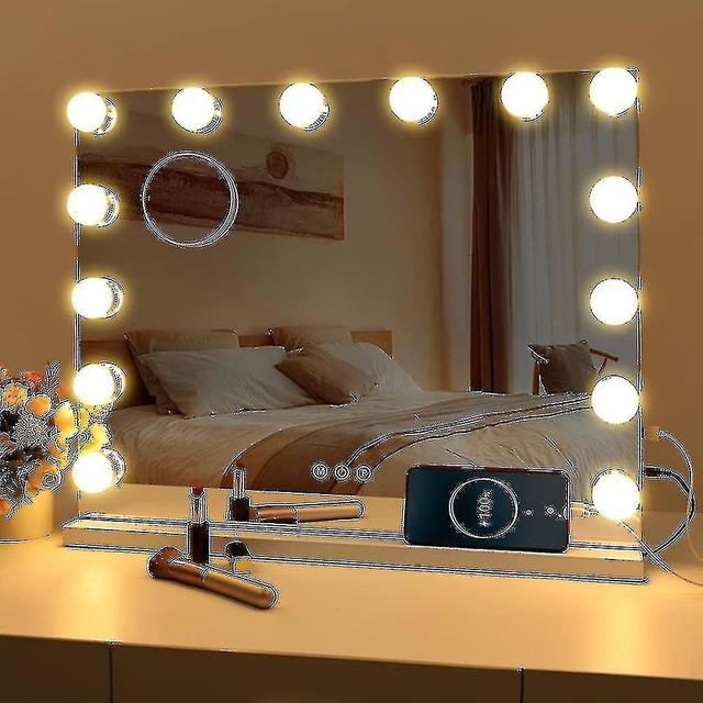 52x42cm Hollywood Vanity Mirror With 12 Led Light Bulbs Newway (bulb Only) Black Friday on Productcaster.