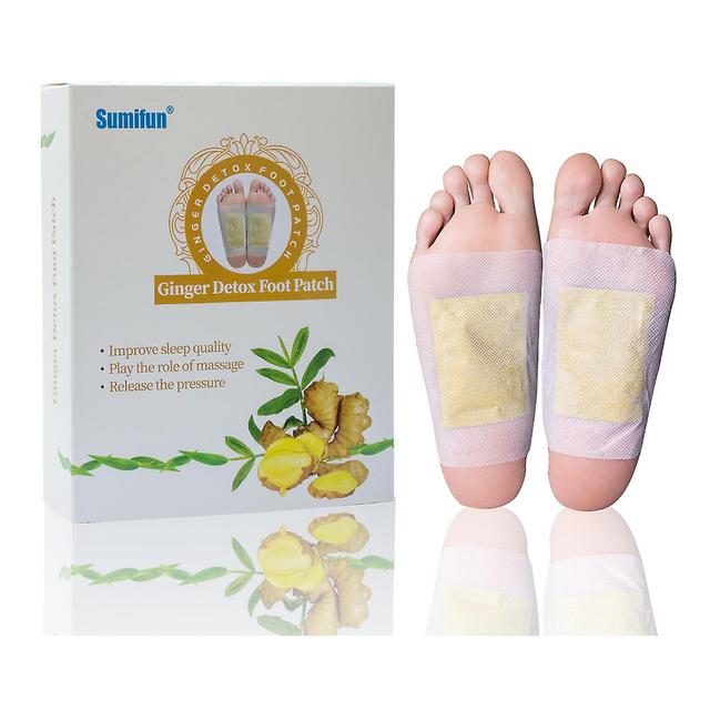 Qian 12pcs/box Ginger Bamboo Vinegar Herbal Slimming Plasters Ginger Detox Foot Patches Feet Care Improve Sleep Adhesive Fatigue on Productcaster.