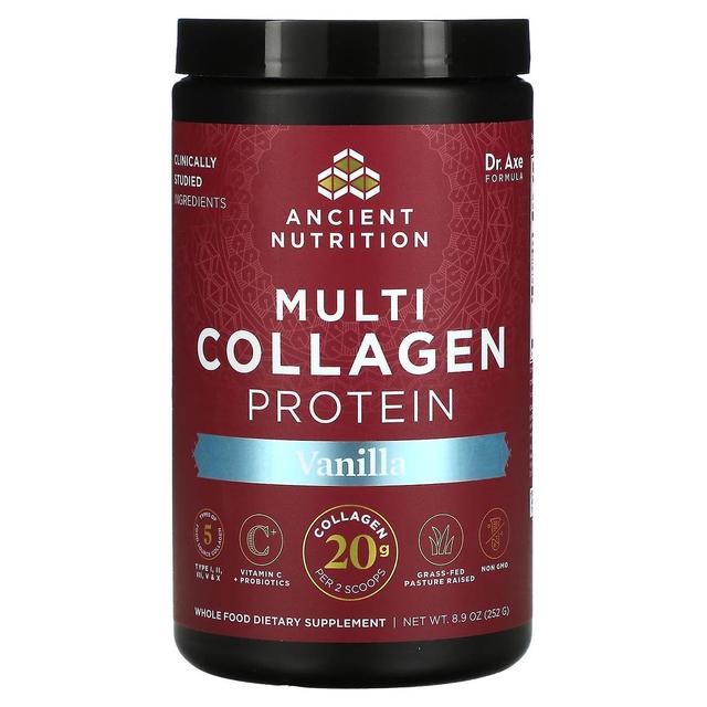 Dr. Axe / Ancient Nutrition, Multi Collagen Protein, Vanilla, 8.9 oz (252 g) on Productcaster.