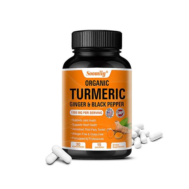 Visgaler Turmeric Melanin 1500 Mg - Black Pepper Promotes Brain Heart Skin Muscle Joint Pain Health Immune Support Strong Bones 30 count-1 bottle on Productcaster.