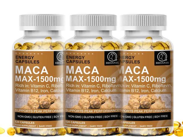 Visgaler Max 1500mg Ashwagandha Panax Ginseng Capsule Men Reproductive Health Energy Supplement Sexual Function Kidney Health 3bottle x120pcs on Productcaster.