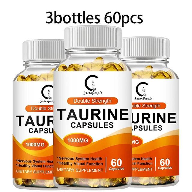 Eccpp Taurine Capsule For Antioxidant,brain & Heart Health - Amino Acid Supplement Support A Calm, Relaxed Mood 3bottles 60pcs on Productcaster.