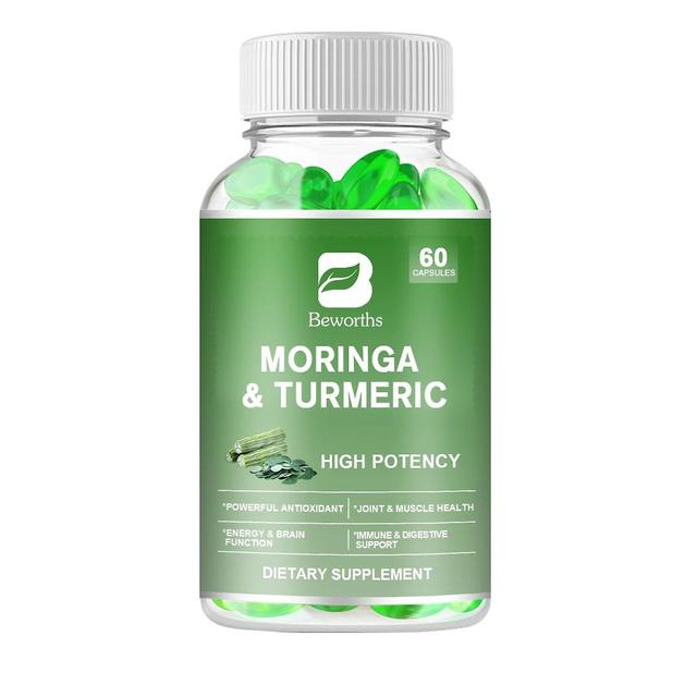 Tib Organic Moringa & Turmeric Capsules | Support Immune System, Healthy Circulation, Supports Eye, Brain &digestive Health Tib 60pcs on Productcaster.