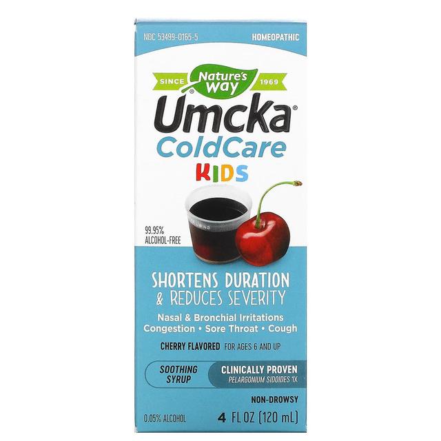 Nature's Way, Umcka, ColdCare, Lapset, Yli 6-vuotiaille, Kirsikka, 4 fl oz (120 ml) on Productcaster.