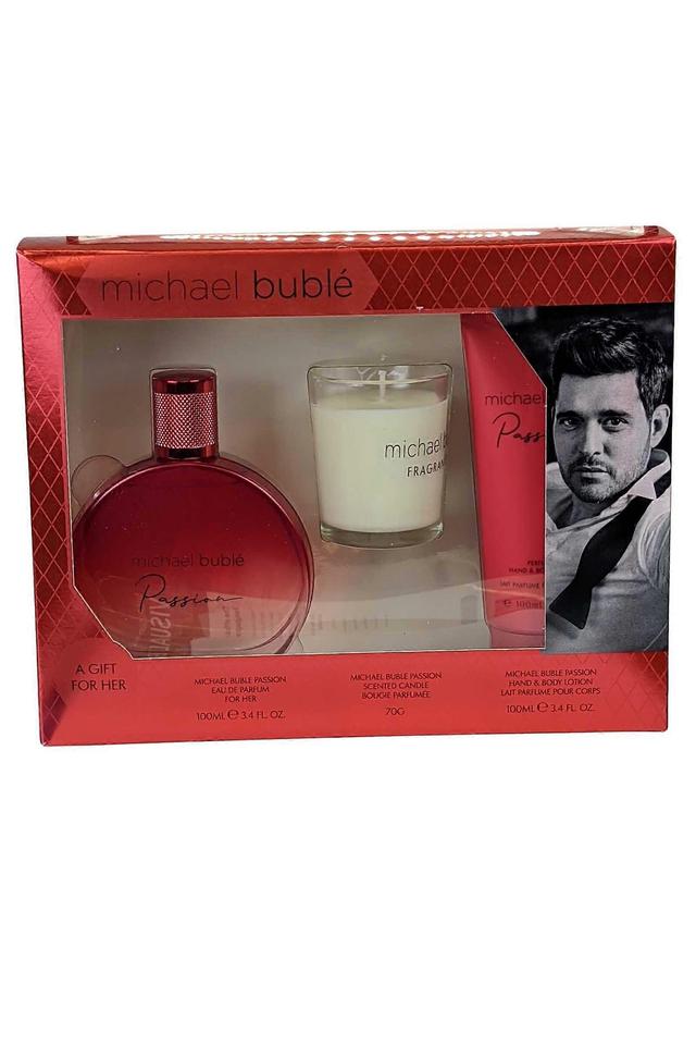 Passion Michael Buble Eau de Parfum Spray 100ml Body Lotion 100ml and Scented Candle on Productcaster.