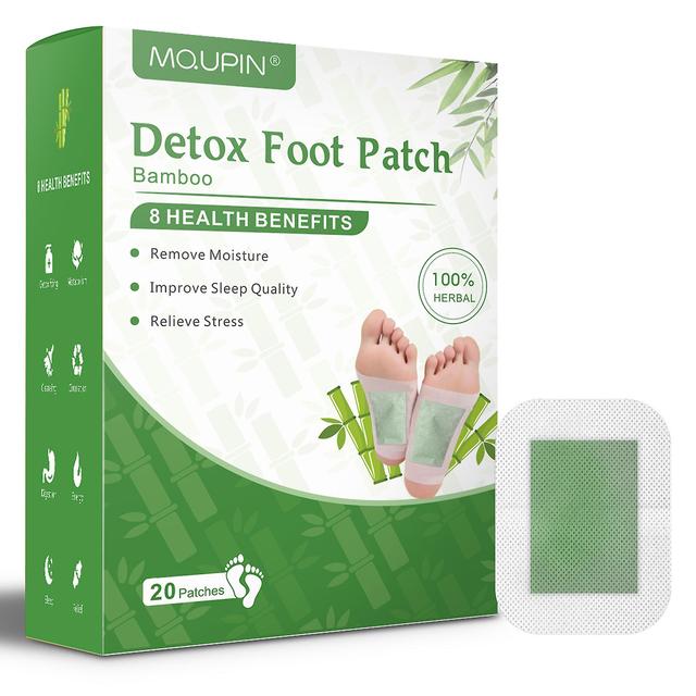 20pcs Detox Foot Patches Natural Herbal Bamboo Wormwood Foot Patch Green Tea Foot Pads Body Toxins Detoxification Cleansing Pad on Productcaster.