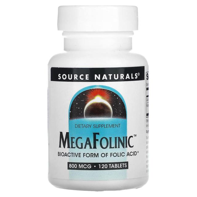 Source Naturals, MegaFolinic, 800 mcg, 120 Tablets on Productcaster.