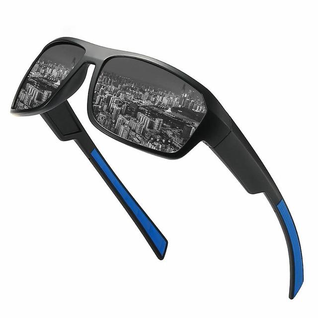 Dewenwils Dww-1 Pices Cadre Noir Pattes Bleues Tranches Grises Noires Lunettes De Soleil Polarises Pour Homme De Conduite Anti Uv400 Cyclisme Pche ... on Productcaster.