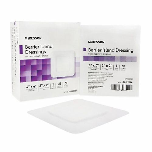 McKesson Composite Barrier Island Dressing Wasserdicht 4 x 4 Zoll Polypropylen / Viskose 2 x 2 Zoll, Anzahl von 25 (Packung mit 1) on Productcaster.