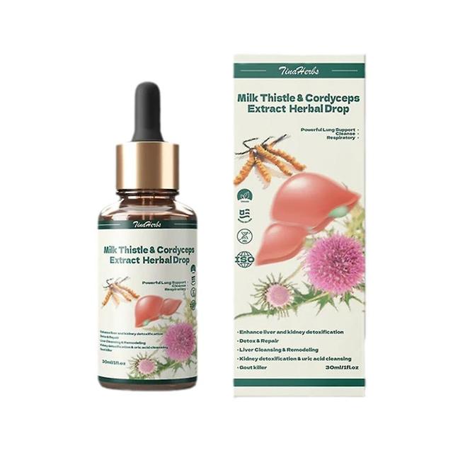 Tinaherbs Milk Thistle & Cordyceps Sinensis Drops - Detox & Repair 30 Ml on Productcaster.