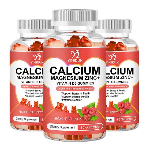 Vorallme Calcium Magnesium Zinc Gummies Vitamin D3 For Strong Bones Teeth Heart Nerve Increase Immune System Function Supplement 3 Bottles on Productcaster.