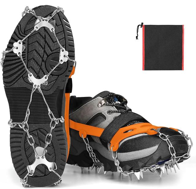 (M, 35-44) Griffes antidrapantes, crampons avec 8 dents en acier inoxydable, crampons de chaussure de traction antidrapants universels pour la randonn on Productcaster.