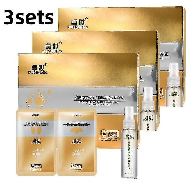 Aouii 3sets Peptide Deer Bone Collagen Essence Kit, Japanese Nano Instant Essence Filling Set-E on Productcaster.