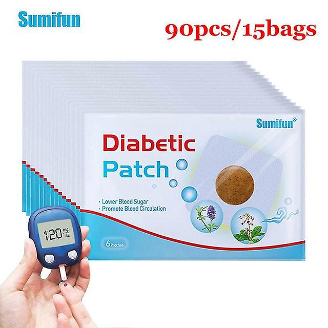 Xytnv Qian 90pcs=15bags Diabetes Patch Stabilize Blood Sugar Chinese Natural Herbal Navel Sticker Hypoglycemic Body Care Plaster on Productcaster.