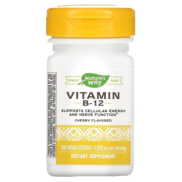 Nature's Way, Vitamin B-12, Cherry, 2,000 mcg, 100 Vegan Lozenges on Productcaster.