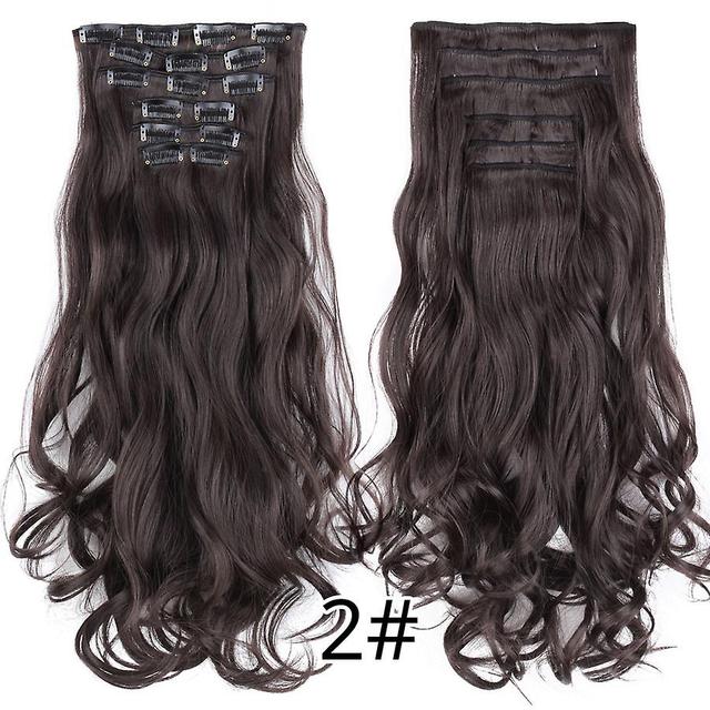 Duqi Leeons Synthetic Hair Curly Clip In Wig Extension 16 Clips In Hair Extension Hair Pieces Fake Hair Extension Synthetic 49 Colors curly 2 22inches on Productcaster.