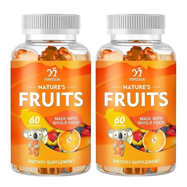 Visgaler Natural Fruit And Veggie Supplement Gummies Vitamins & Minerals 100% Boost Energy Immunity And Gut Health Fruit 2 Bottles on Productcaster.