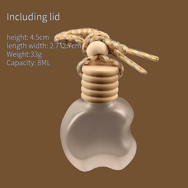 1pc Car 8ml Hanging Empty Glass Perfume Bottles Pendant Car Ornament Auto Kuolu Shop Apple Frosted Gold Wire Rope on Productcaster.