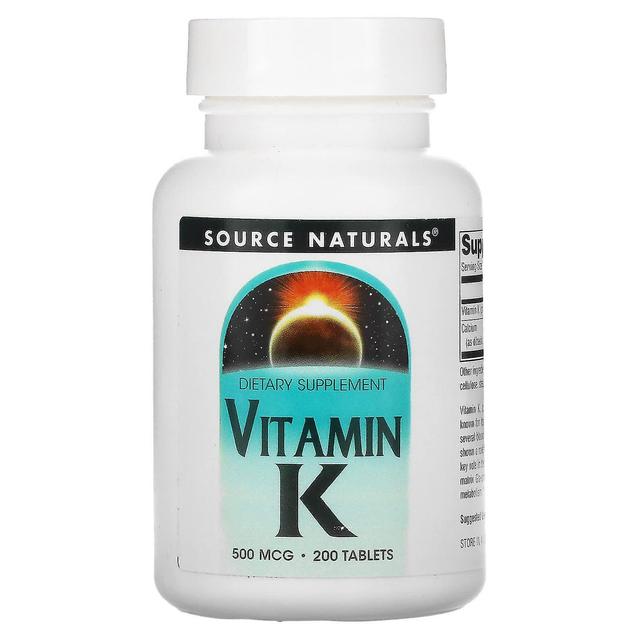 Source Naturals, Vitamin K, 500 mcg, 200 Tablets on Productcaster.