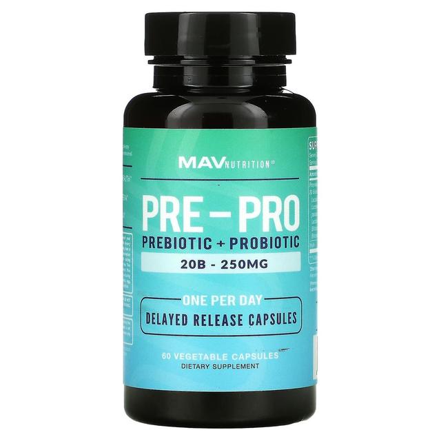 MAV Nutrition, Pre-Pro, Prebiootti + Probiootti, 60 kasvikapselia on Productcaster.