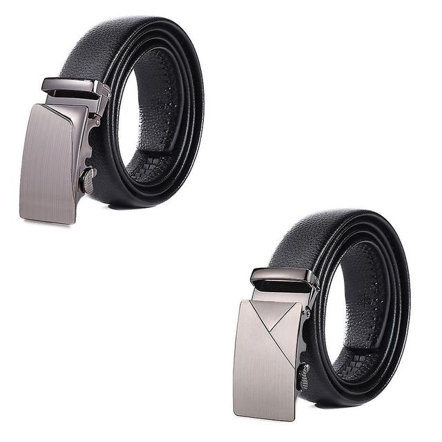 Dewenwils Dww-lot De 2 Ceintures Noires Biseautes Et Triangles Pour Homme Ceinture Automatique Cliquet Pour Homme Ceinture En Cuir De 35 Mm De Large on Productcaster.