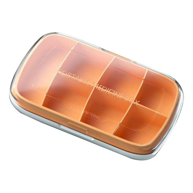 Pill Seal Box Waterproof Dispensed Dustproof Pill Holding 7 Grids Rectangular Tablets Splitter Case For Travel Kaesi Orange on Productcaster.