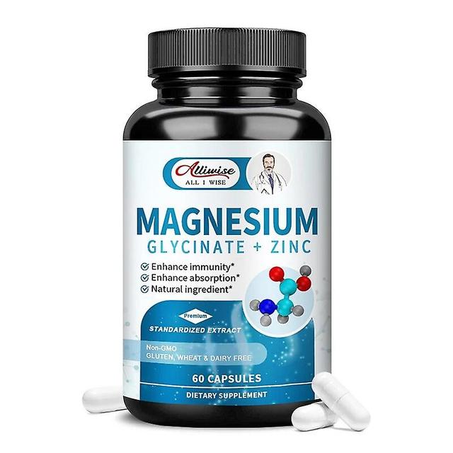 Magnesium Glycinate & Zinc Dietary Supplement - Bone, Nerve, Immune Support - Suitable for Men and WomenTIB TIB . 60pcs on Productcaster.