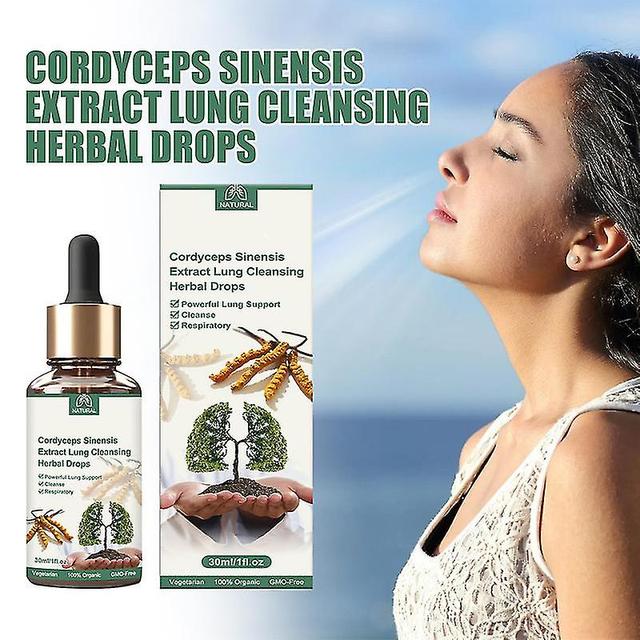 Cordyceps Sinensis Extract Lung Cleansing Herbal Drops, Herbal Lung Cleansing Drops For Lung Support, Traditional Chinese Herbal Lung Care 2pcs-60ml on Productcaster.