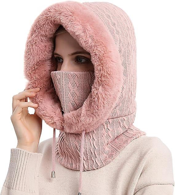 Dewenwils Dww-masque De Ski Multifonctionnel Pour Femme - Rose, Masque Polaire Chaud Capuche Et Coupe-vent, Combinaison De Ski D'hiver, Bonnet De ... on Productcaster.