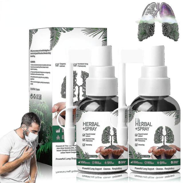 Herbal Lung Cleanse Mist, Kraftfull Lung Support, Natural Herbal Extract Cleanse Mist Kraftfull Lung Cleanse Respiratory 2Pcs on Productcaster.